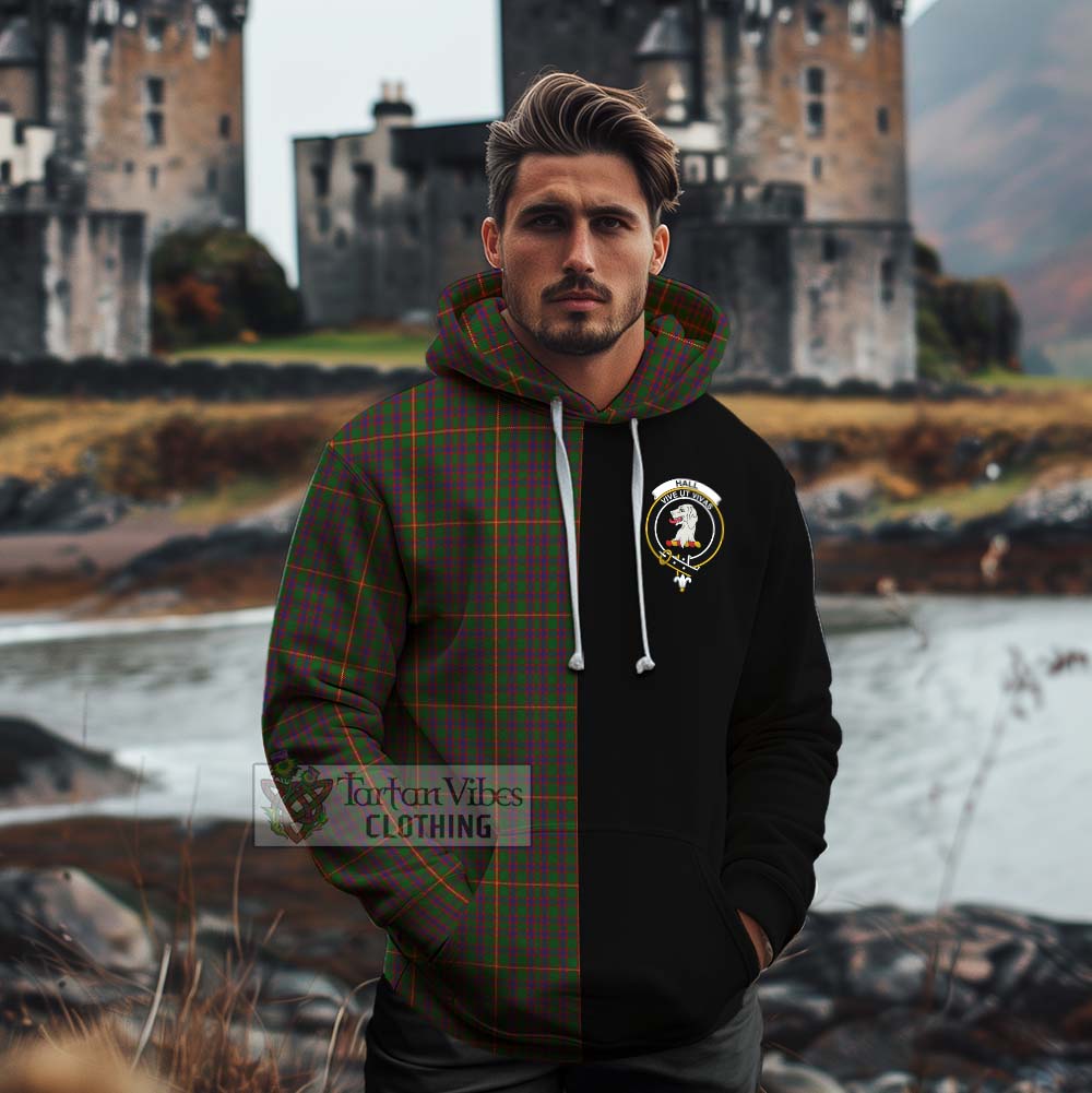 Tartan Vibes Clothing Hall Tartan Cotton Hoodie with Family Crest and Half Of Me Style