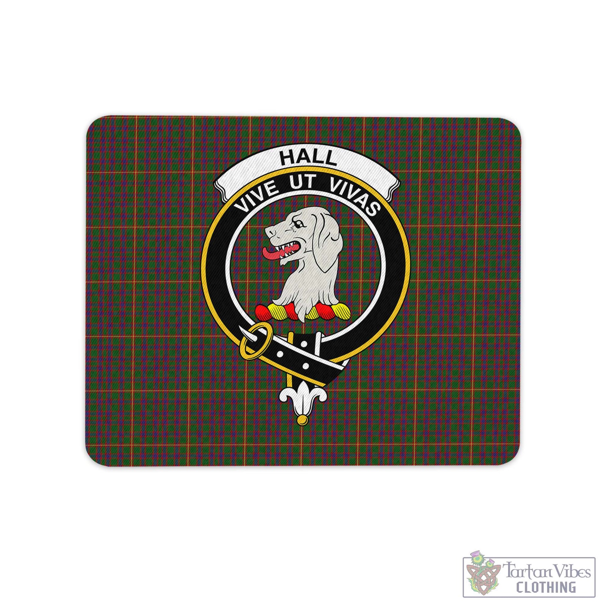 Tartan Vibes Clothing Hall Tartan Mouse Pad with Family Crest