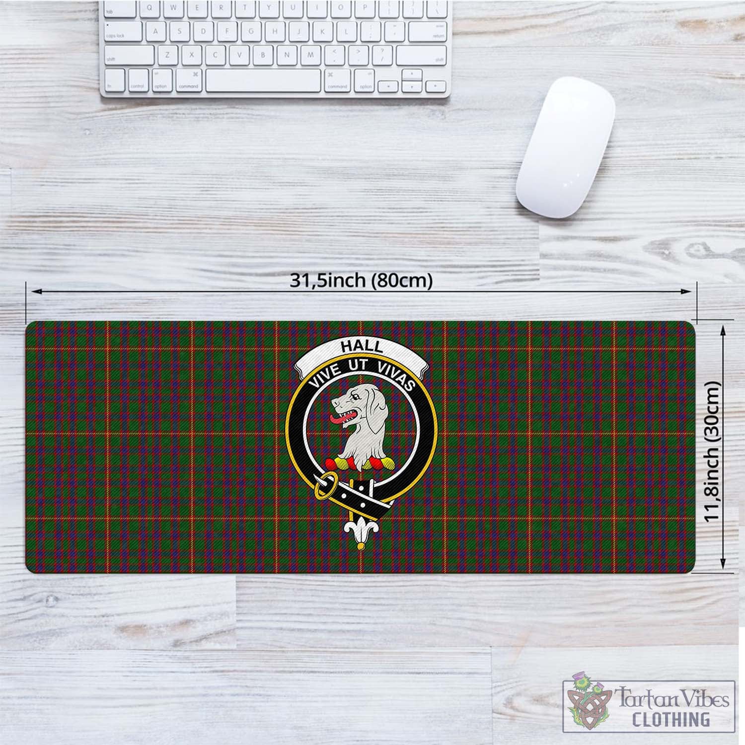 Tartan Vibes Clothing Hall Tartan Mouse Pad with Family Crest