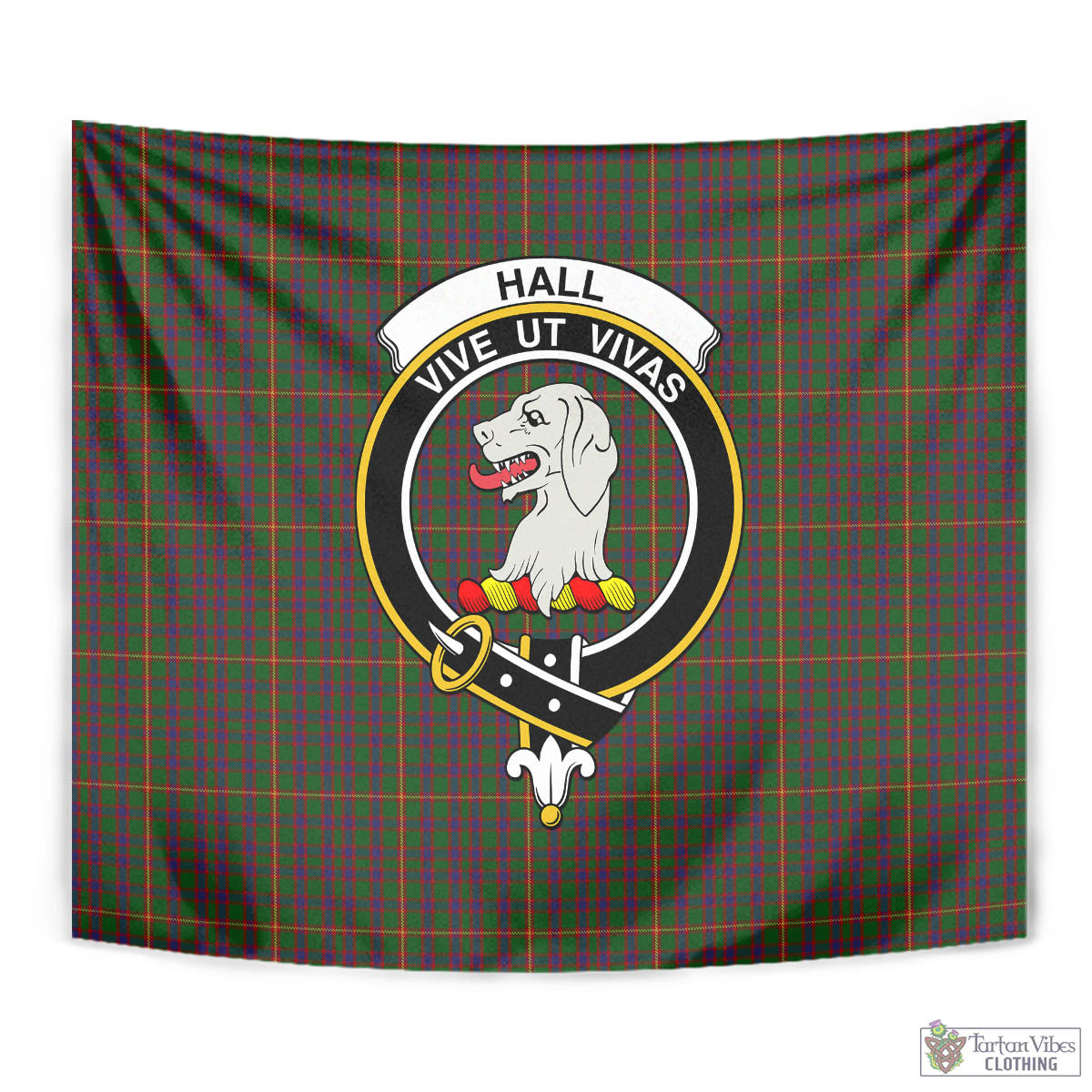 Tartan Vibes Clothing Hall Tartan Tapestry Wall Hanging and Home Decor for Room with Family Crest