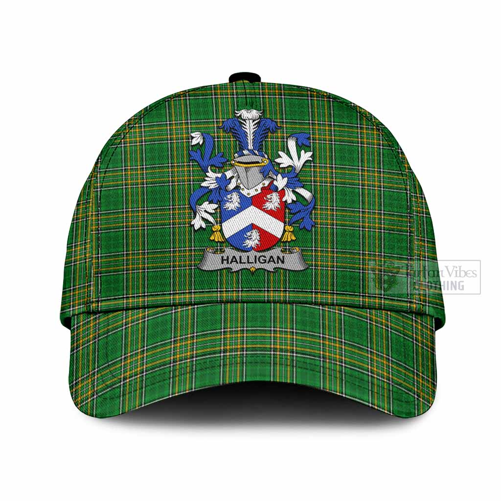 Tartan Vibes Clothing Halligan Irish Clan Tartan Classic Cap with Coat of Arms