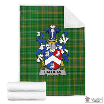 Halligan Irish Clan Tartan Blanket with Coat of Arms