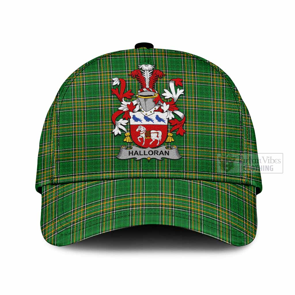 Tartan Vibes Clothing Halloran Irish Clan Tartan Classic Cap with Coat of Arms