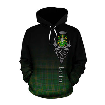 Halpin Irish Clan Cotton Hoodie with Coat of Arms Erin Go Bragh Celtic Inspired Pullover Hoodie XS - Tartan Vibes Clothing