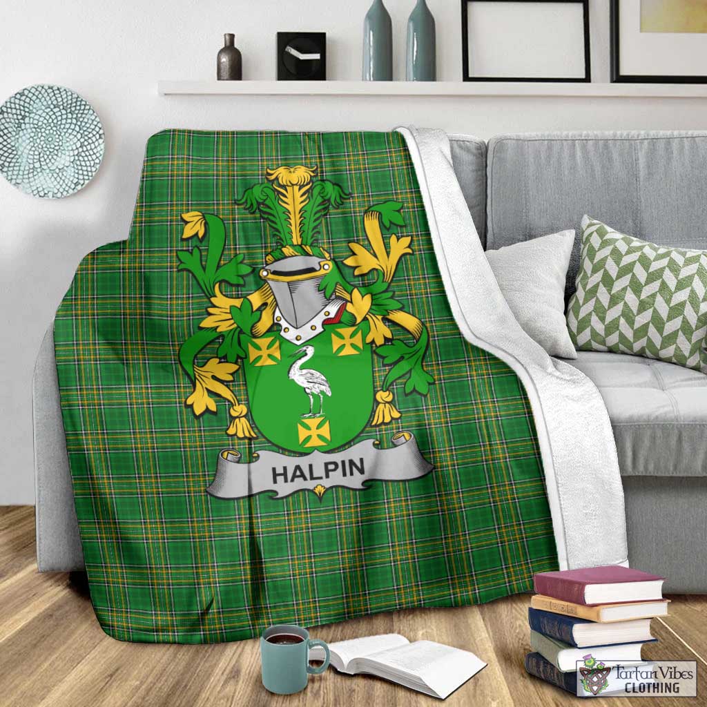 Halpin Irish Clan Tartan Blanket with Coat of Arms - Tartan Vibes Clothing