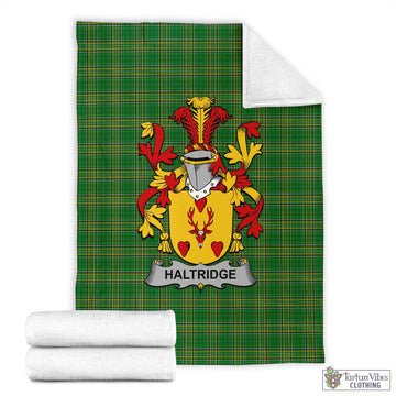 Haltridge Irish Clan Tartan Blanket with Coat of Arms X-Large 59 x 79 inches 150 x 200 cm - Tartan Vibes Clothing