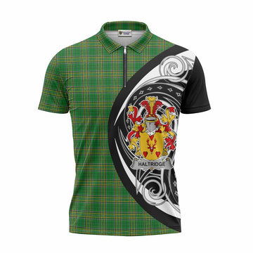 Haltridge Irish Clan Zipper Polo Shirt Celtic Circle Style Unisex - Tartan Vibes Clothing