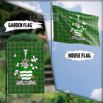 Haly Irish Clan Tartan Flag with Coat of Arms