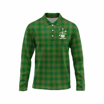 Haly Irish Clan Tartan Long Sleeve Polo Shirt with Coat of Arms