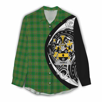 Hames Irish Clan Women's Casual Shirt Celtic Circle Style Female - Tartan Vibes Clothing