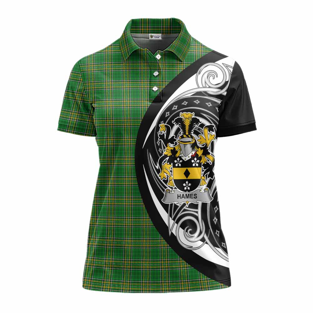 Hames Irish Clan Women's Polo Shirt Celtic Circle Style Women - Tartan Vibes Clothing