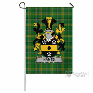 Hames Irish Clan Tartan Flag with Coat of Arms