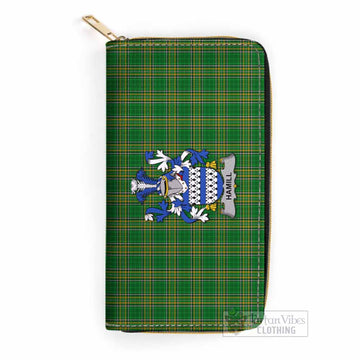 Hamill Irish Clan Tartan Women's Leather Wallet with Coat of Arms One Size 19.7*10.5*3.5 cm - Tartan Vibes Clothing