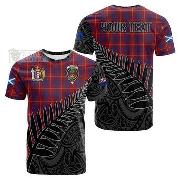 Hamilton Crest Tartan Cotton T-shirt with New Zealand Silver Fern Half Style