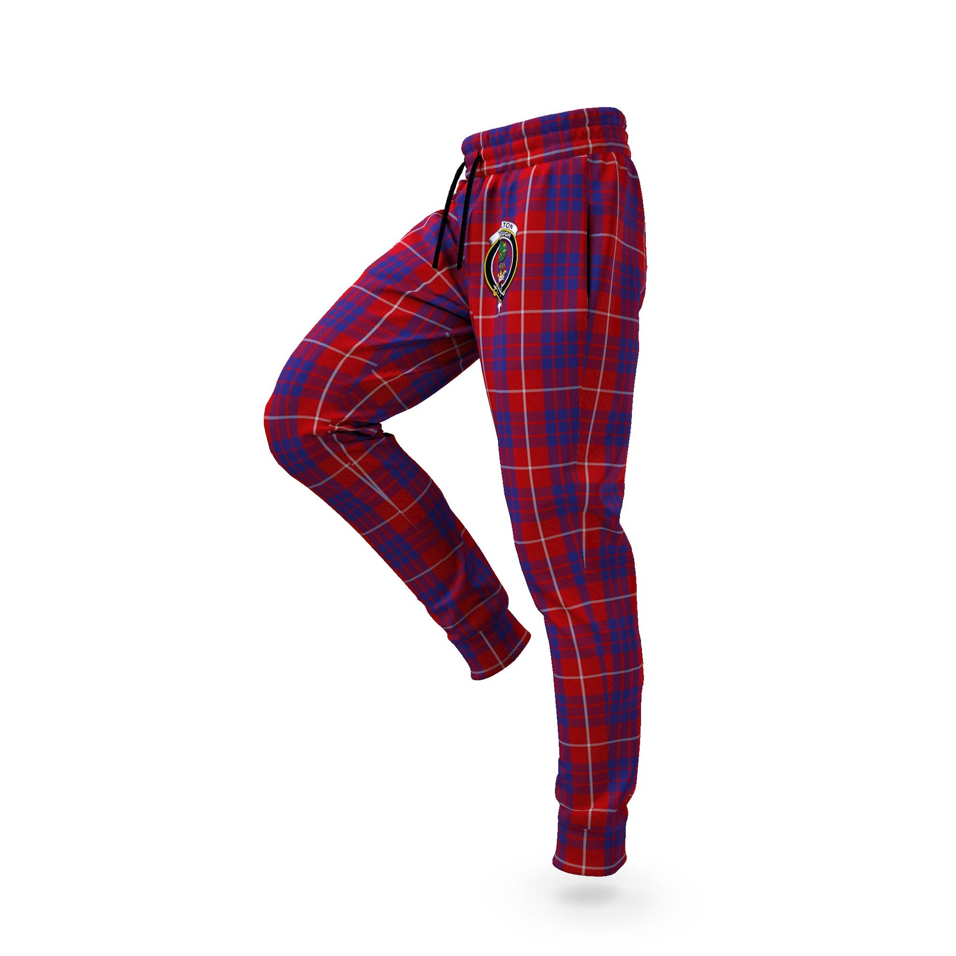 Hamilton Tartan Joggers Pants with Family Crest S - Tartan Vibes Clothing