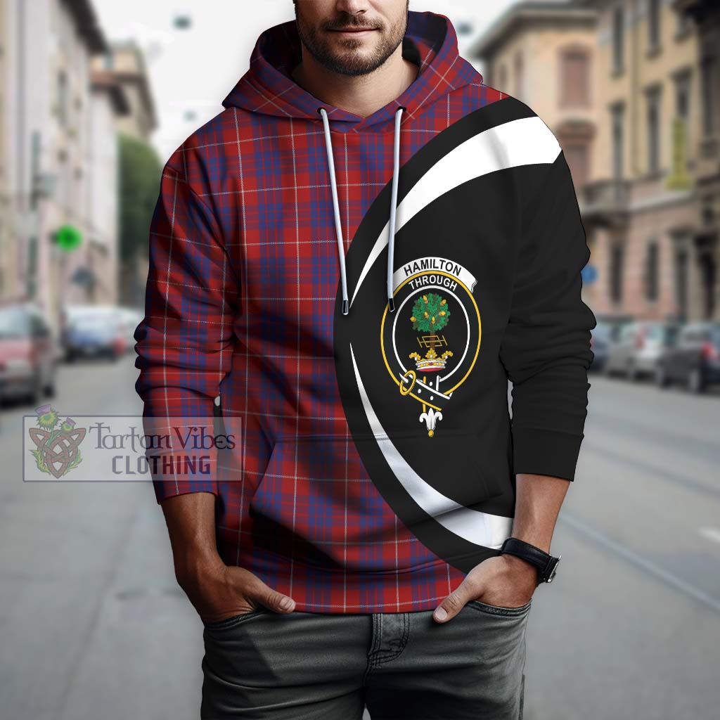 Tartan Vibes Clothing Hamilton Tartan Hoodie with Family Crest Circle Style