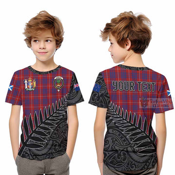 Hamilton Crest Tartan Kid T-Shirt with New Zealand Silver Fern Half Style