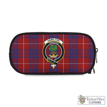 Hamilton Tartan Pen and Pencil Case with Family Crest