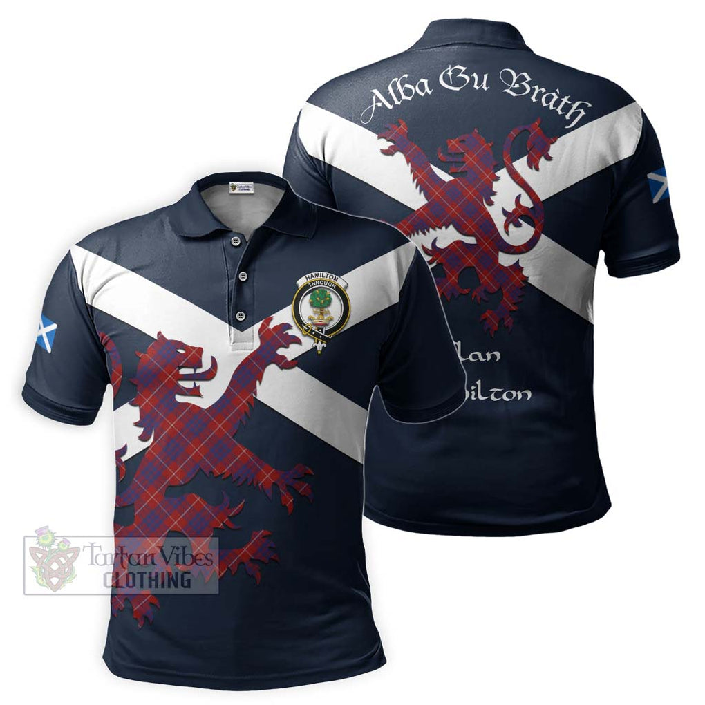 Tartan Vibes Clothing Hamilton Tartan Lion Rampant Polo Shirt – Proudly Display Your Heritage with Alba Gu Brath and Clan Name