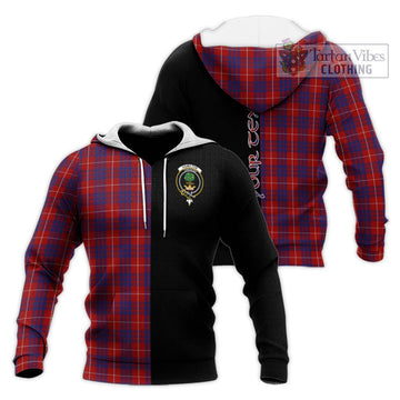 Hamilton Tartan Knitted Hoodie with Family Crest and Half Of Me Style