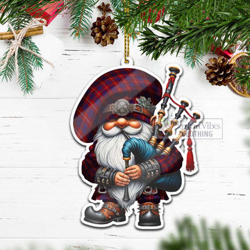 Hamilton Tartan Bagpiper Gnome Christmas Ornament