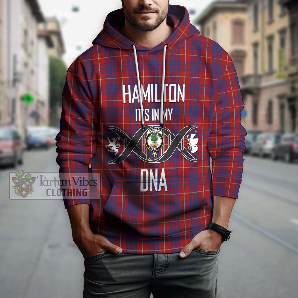 Hamilton Tartan Hoodie with Family Crest DNA In Me Style Pullover Hoodie - Tartanvibesclothing Shop