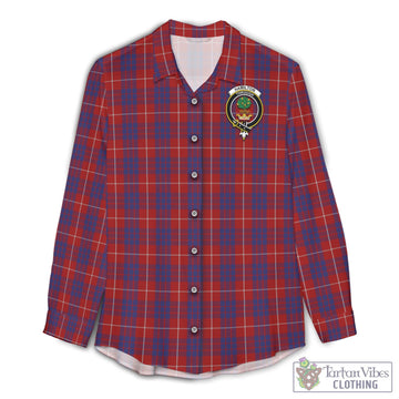 Hamilton Tartan Women's Casual Shirt with Family Crest