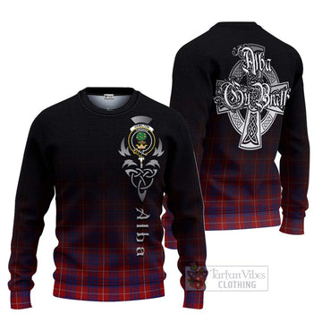 Hamilton Tartan Ugly Sweater Featuring Alba Gu Brath Family Crest Celtic Inspired