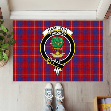 Hamilton Tartan Door Mat with Family Crest