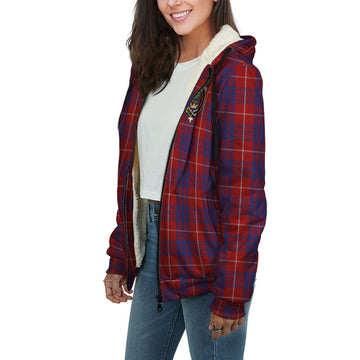 Hamilton Tartan Sherpa Hoodie with Family Crest