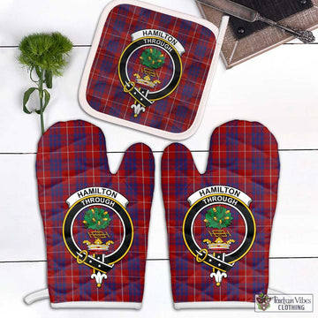 Hamilton Tartan Combo Oven Mitt & Pot-Holder with Family Crest