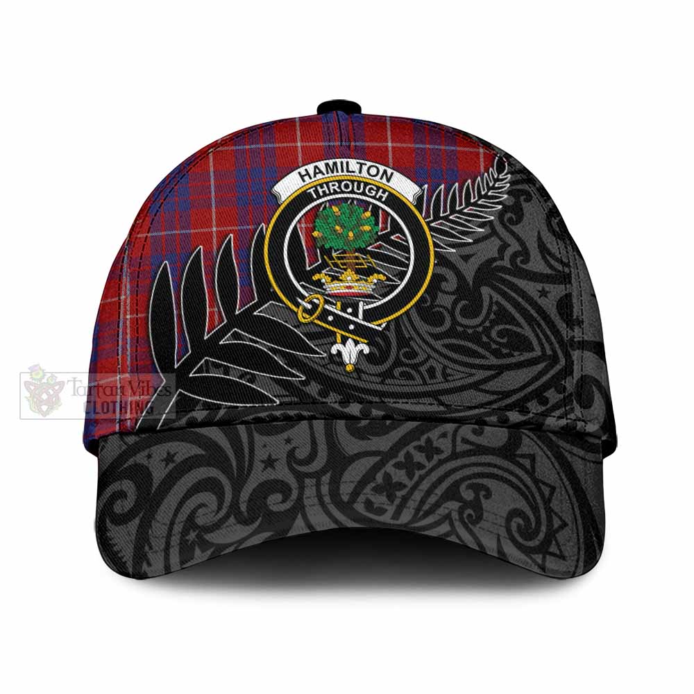 Tartan Vibes Clothing Hamilton Tartan Classic Cap with New Zealand Silver Fern Half Style