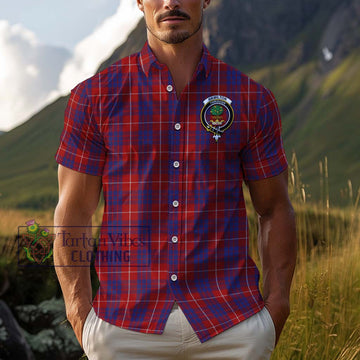 Hamilton Tartan Cotton Hawaiian Shirt with Family Crest