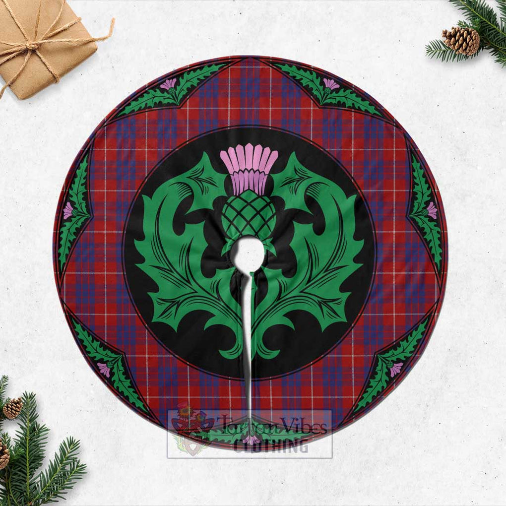 Tartan Vibes Clothing Hamilton Tartan Christmas Tree Skirt Scottish Thistle Style