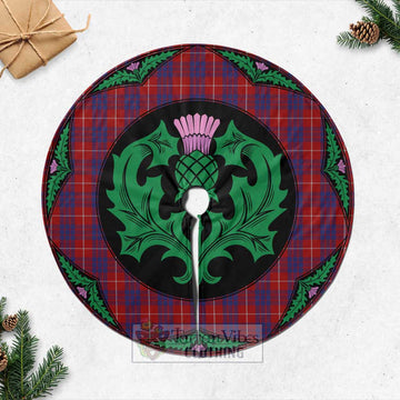 Hamilton Tartan Christmas Tree Skirt Scottish Thistle Style