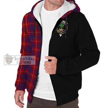 Hamilton Tartan Sherpa Hoodie with Family Crest and Half Of Me Style