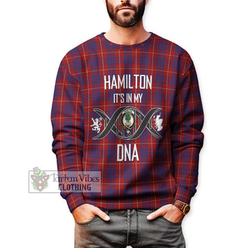 Hamilton Tartan Sweatshirt with Family Crest DNA In Me Style