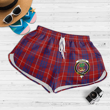 Hamilton Tartan Womens Shorts with Family Crest