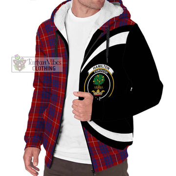 Hamilton Tartan Sherpa Hoodie with Family Crest Circle Style