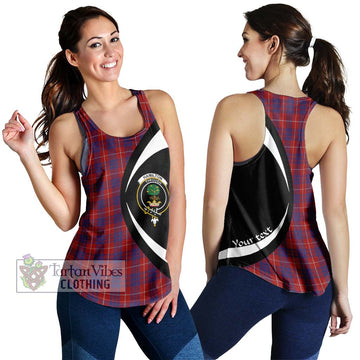 Hamilton Tartan Women's Racerback Tanks with Family Crest Circle Style