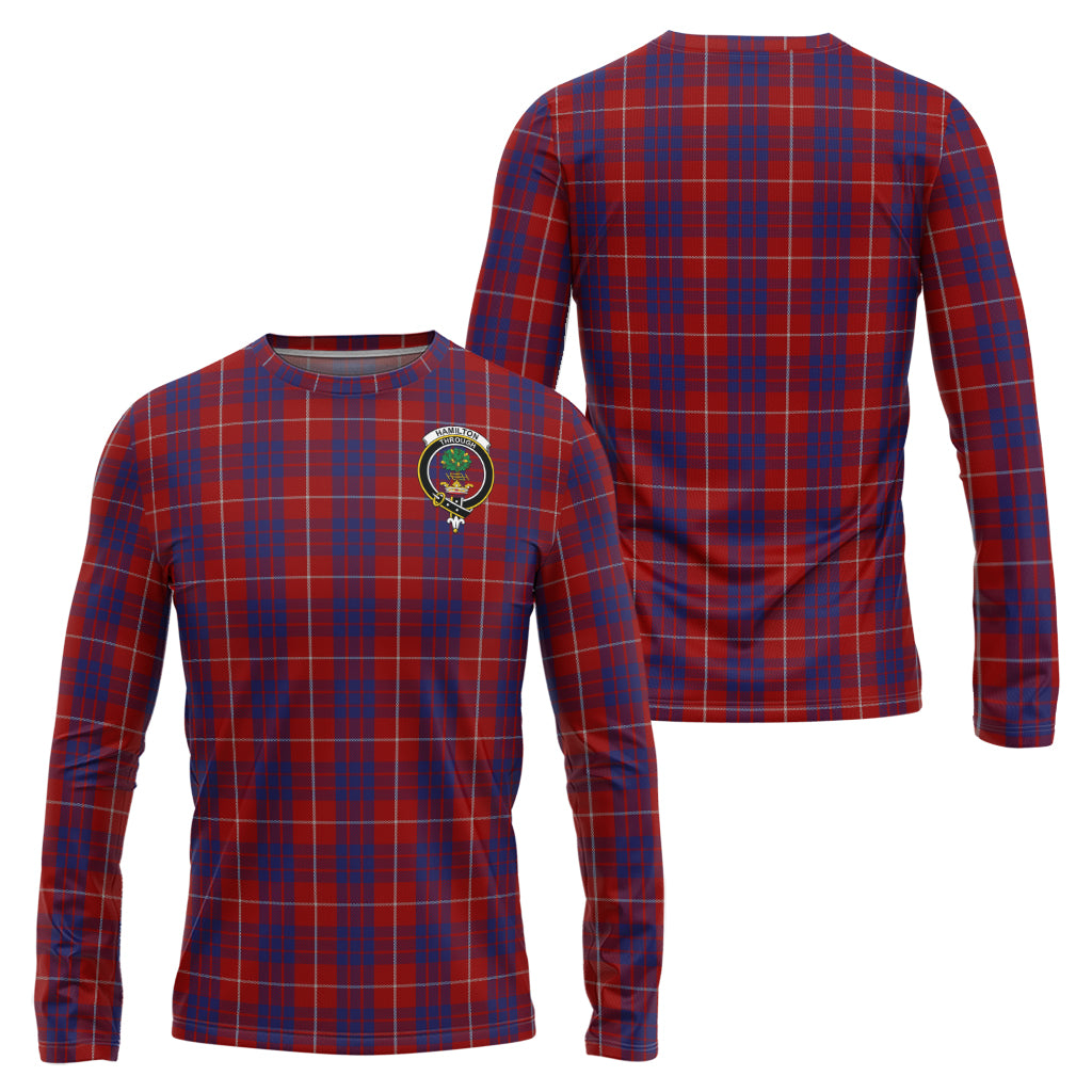 hamilton-tartan-long-sleeve-t-shirt-with-family-crest