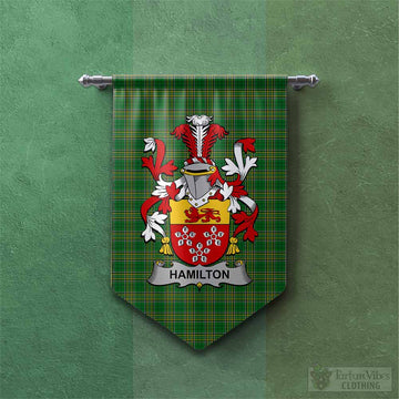 Hamilton Irish Clan Tartan Gonfalon, Tartan Banner with Coat of Arms Chevron - Tartan Vibes Clothing