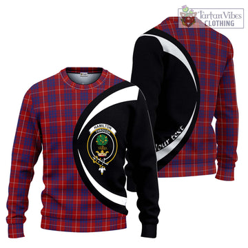 Hamilton Tartan Ugly Sweater with Family Crest Circle Style