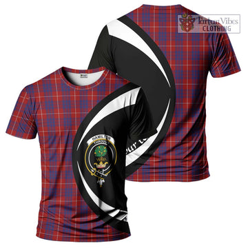 Hamilton Tartan T-Shirt with Family Crest Circle Style