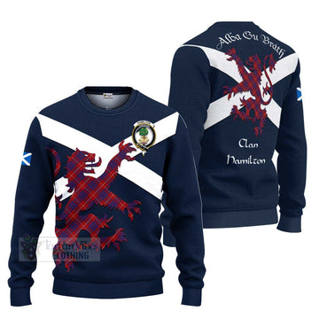 Hamilton Tartan Lion Rampant Ugly Sweater Proudly Display Your Heritage with Alba Gu Brath and Clan Name