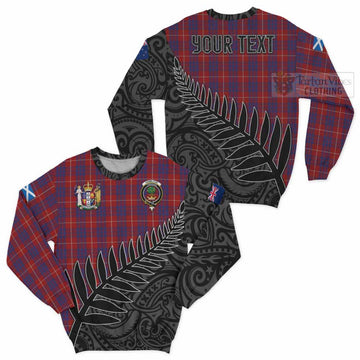 Hamilton Crest Tartan Sweatshirt with New Zealand Silver Fern Half Style