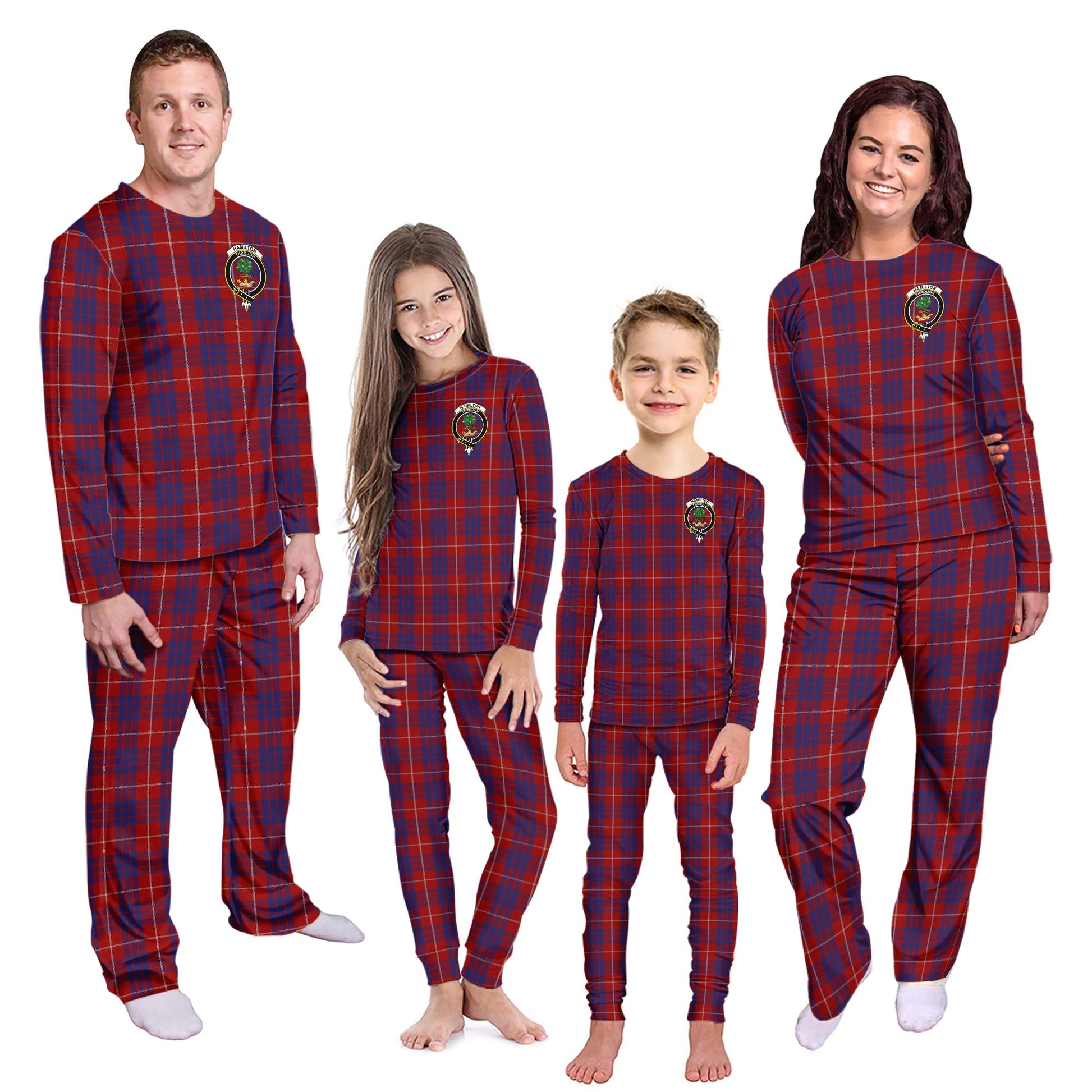 Hamilton Tartan Pajamas Family Set with Family Crest Kid - Tartan Vibes Clothing