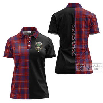 Hamilton Tartan Women's Polo Shirt with Family Crest and Half Of Me Style