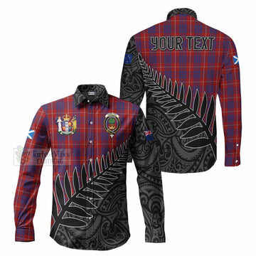 Hamilton Crest Tartan Long Sleeve Button Shirt with New Zealand Silver Fern Half Style