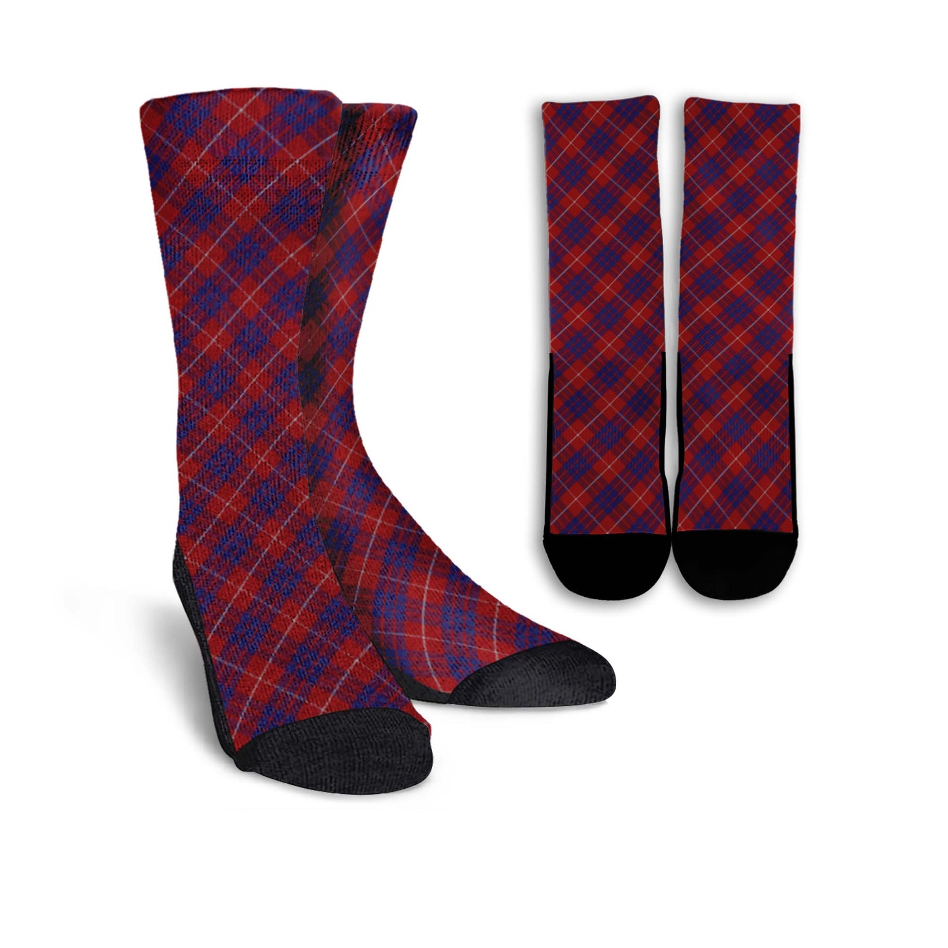 Hamilton Tartan Crew Socks Cross Tartan Style - Tartanvibesclothing